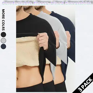 Men's autumn and winter warm thick round neck sweatshirt, soft fabric, resist the cold autumn and winter, autumn and winter cost-effective plus fleece sweatshirt, suitable for daily wear SpringStatements