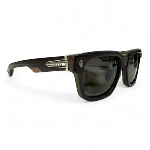 Chrome Hearts Lilith Sunglasses with Ebony-Walnut Wood Frame and Silver Accents