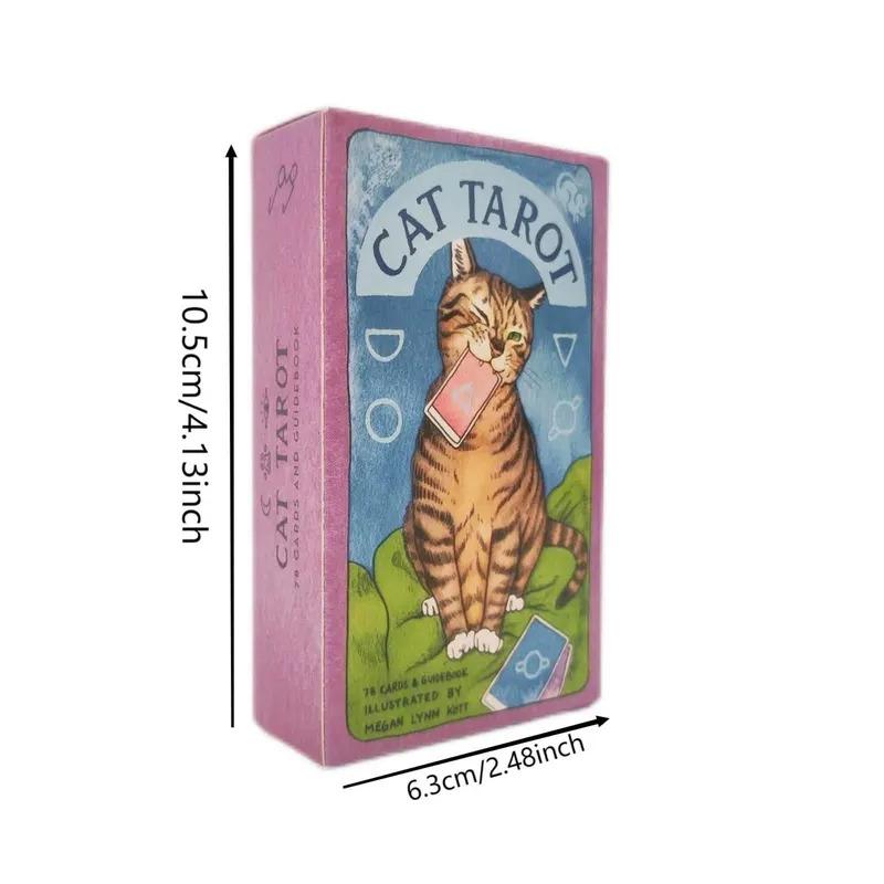Cat Tarot 10.3x6cm Cute Cat Design English Cards A 78 Deck Visions Divination Edition Borad Games Holiday Party Playing Card
