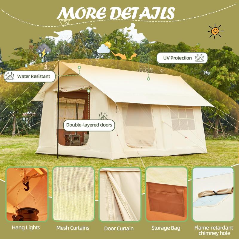 TikTok Viral SENLEETO 10–12 Person Instant Air Tent – Large Family Camping Shelter, 5-Min Setup, Waterproof with Rainfly