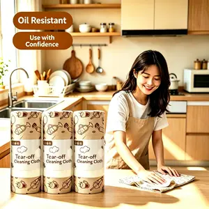 Dishwashing Rags Printed Non-Scratch Reusable Hand-Tearable Cleaning Cloths Dry-Wet Dual-Use Disposable Towels for Kitchen Stain Removal
