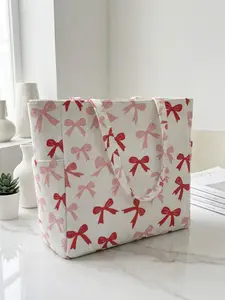 Butterfly Pattern 2D Printed Travel Bag, Travel Essentials Bag, Large Capacity Storage Bag, Durable Multi-Pocket Design, Zipper Closure, Suitable for Work/life/picnic