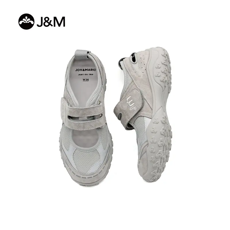 JOY&MARIO Women's Lightweight Knit Footbed Casual Trainers, Athletic Walking Shoes with a Wide-Fit and Non-Slip Sole, Sports Shoes, Training, Leather, Closed