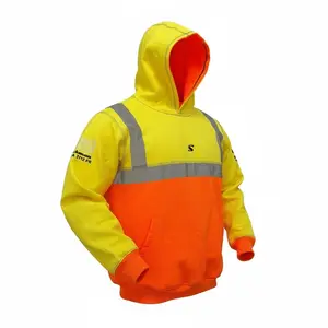 Slickman FR High Vis Dual Layer Work Hoodie - Two Tone Safety Jacket for Professionals - 100% Cotton Material