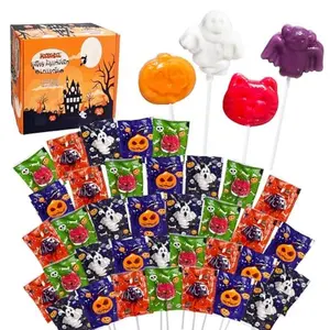 Halloween Lollipop Suckers Candy 36 Pack, Spooky Candy Lollipops, Pumpkin, Bat and Cat Candy Sucker Lollipops Individually Wrapped for Halloween Goody Bag Fillers - Trick or Treat