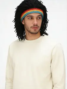 Funny headpiece dreadlock wool hat hip-hop party hat trendy unisex unique European and American warm knitted wig cap