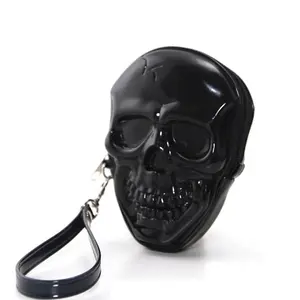 Black Smiling Skull Wristlet