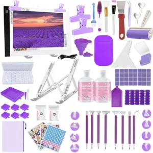158 count  Art Accessories Kit All-Inclusive  Painting Tool Set with A4  Painting Light Pad, Art Sealer Glue, Correction,Pens Storage Box for DIY Craft