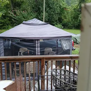 Outsunny 11' x 11' Pop Up Canopy, Outdoor Patio Gazebo Shelter with Removable Zipper Netting, Instant Event Tent w/ 114 Square Feet of Shade and Carry Bag for Backyard, Garden, Blue