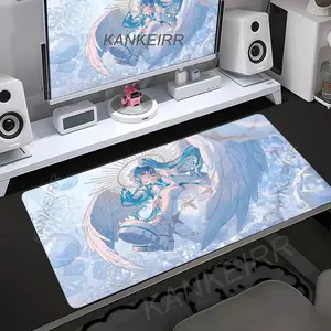 Miku HD Printing Gaming Mouse Pad, 80x30cm 3mm Thick, Locked Edge Non-Slip Desk Mat for PC Keyboard Gamers