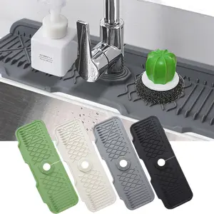 Silicone Faucet Splash Mat, Foldable Design Sink Sponge Draining Pad, Multi-application Splash Guard for Kitchen & Bathroom