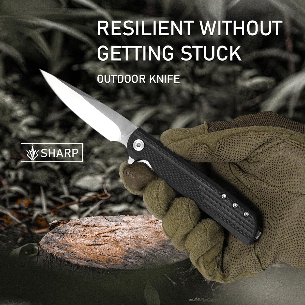 EDC G10 Handle Folding Pocket Knife,Lightweight Tactical Folding Utility Knife, Durable Everyday Carry Tool for Camping