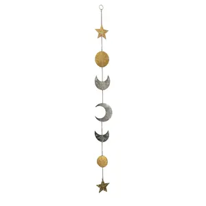 Sun, Moon & Star String Garland Suncatcher on Jute Rope