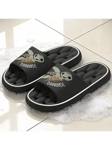 Cute Cartoon Sea Turtle Print Kids Slippers, Summer New Soft Sole Non-slip Sandals, Breathable Hollow Out Sole Open Toe Slides for Boys Girls, Lightweight Comfy Shoes for Indoor Outdoor Beach Pool
