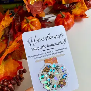 HALLOWEEN Inspired Handcrafted Magnetic Bookmarks with Holographic Shine
