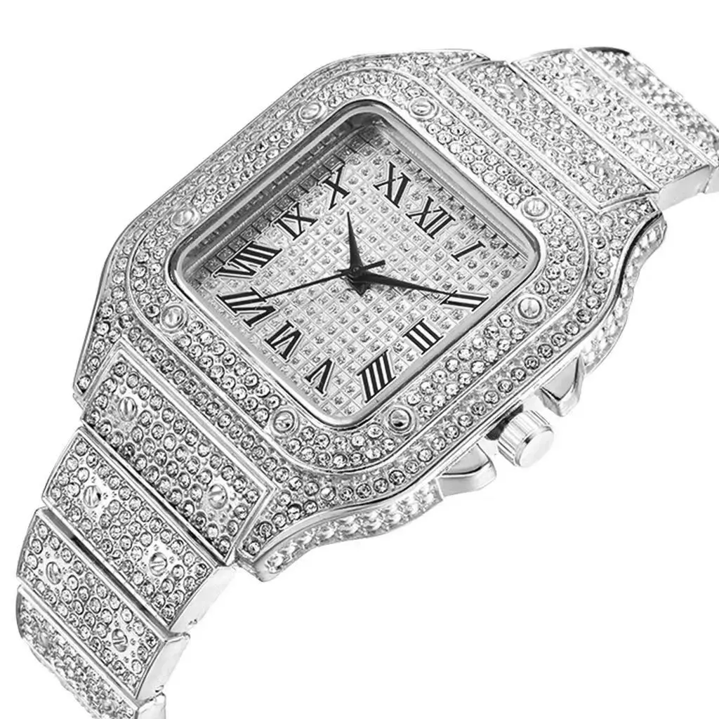 Silver sparkling dial watch