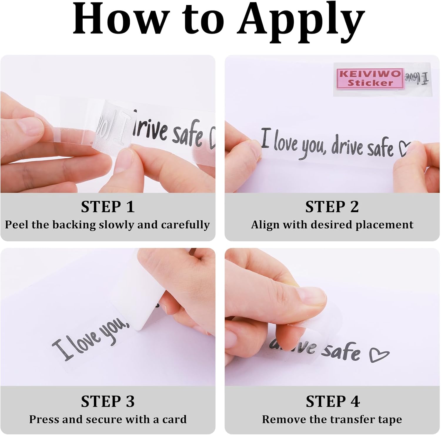 4Pcs I Love You Drive Safe Mirror Stickers for Car, Cute Vinyl Decal for Women Men Her Him, Funny Rearview Mirror Sticker for Window Windshield, Removable Car Accessories, Valentines Day Anniversary Gift for Girlfriend Boyfriend Wife Husband