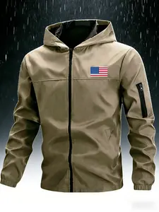 Lightweight Hooded Outdoor Jacket, Multi-Pocket Zipper, Ideal for Skiing, Hiking, Camping, Fishing, Casual Outerwear for Men