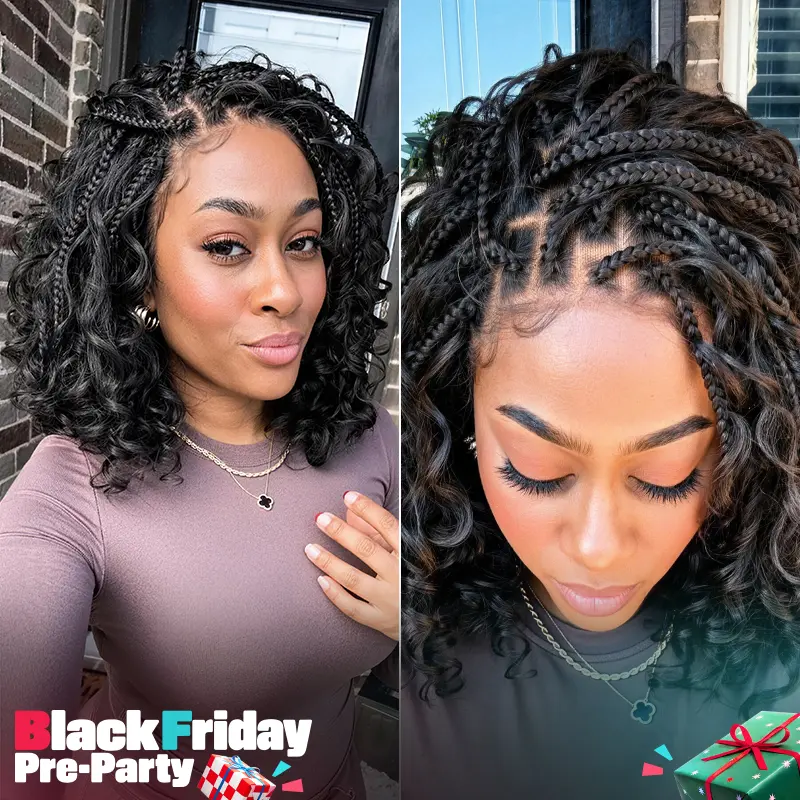 Frodio Veralux™ Fiber Braided Top Water Wave Wig 13x6 Lace Front | Glueless, Wear & Go, Boho Braids Water Wave Wig – Premium Fiber, Beginner Friendly#blackfriday #friendsgiving #christmasgift