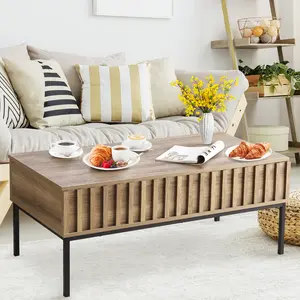 OUTGOODS Lifting Coffee Table, Adjustable Coffee Table, Multi-Function Coffee Table, Coffee Table with Storage, Hidden Storage Coffee Table