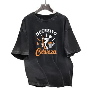 Casual Unisex Black T-Shirt with Low Fuel Beer Gauge Print – Comfortable Cotton Streetwear Top