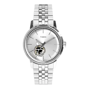 TIMEX X PEANUTS MARLIN AUTOMATIC 75TH ANNIVERSARY 40MM STAINLESS STEEL BRACELET WATCH