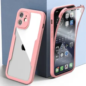 360 Full Body Protection Transparent Phone Case For iPhone 17Air 17 16E 16 15 14 13 12 Pro Max Plus  Soft Front Screen Bumper Cover