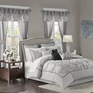 212 MAIN Grey 100% Polyester Polyoni Tufted Pieced Reptile & Amphibian Decoration Room in a Bag, King Size Bed, 24 Pieces, Tufted Detail, Microfiber Back
