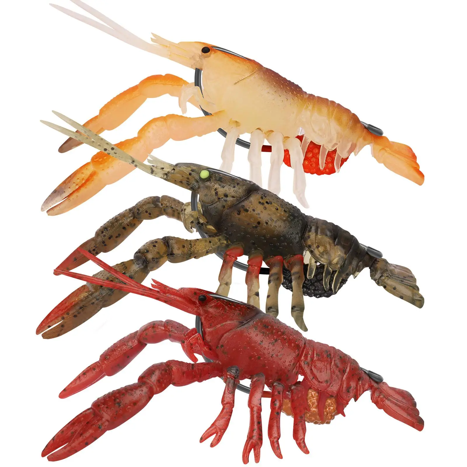 TRUSCEND 2.5/3'' Lifelike Crayfish Fishing Lures,TPE Durable Material Pre-rigged Fishing Jigs With Powerful Feeding Instinct,TPE Soft Swimbait,Weedles