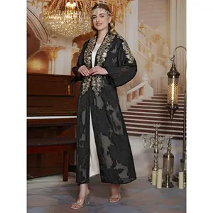 25017 Two-Piece Set New Robe Middle East Hand-Sewn Rhinestone Muslim Turkish Dubai Long Sleeve Dress Evening Gown