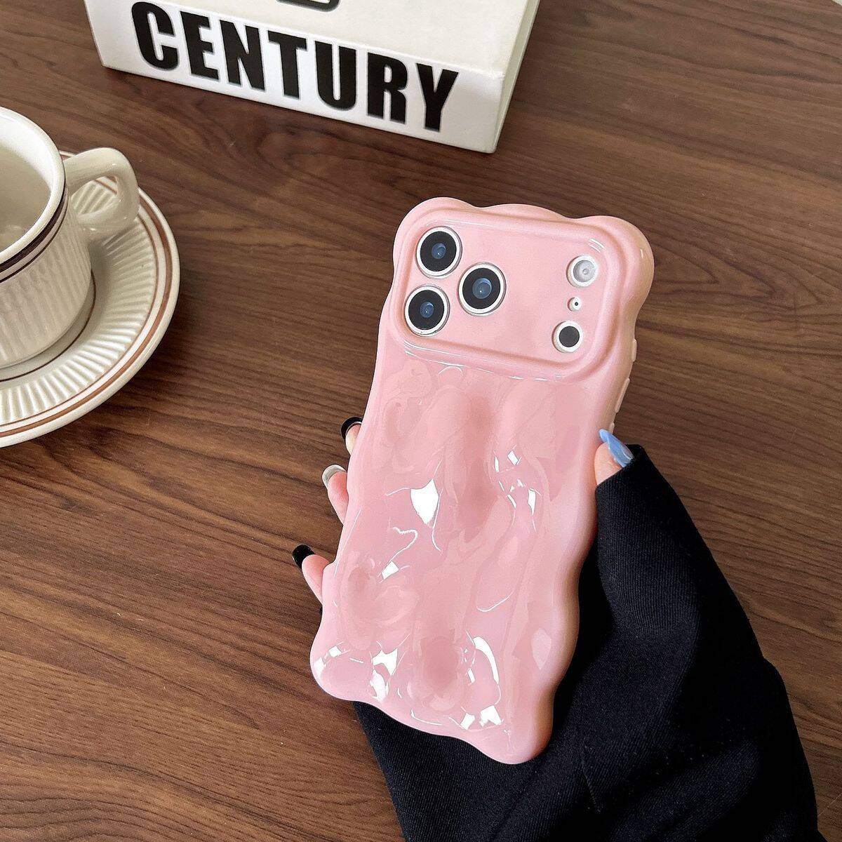 3D Water Ripple Phone Case, Cute Silver Wave Aesthetic Cover, Glossy Soft Shockproof Protective Case, Unique 3D Textured Shell Design, Fashion Pretty Phone Cover for Women Girls, Perfect Gift for Her, Compatible with iPhone 17 16 15 14 13 Pro Max Plus Air
