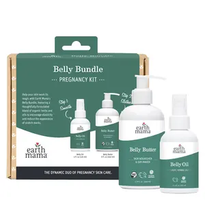 Earth Mama Belly Bundle Pregnancy Kit – Belly Butter & Belly Oil Duo – Pregnancy Skin Care – Gift-Ready Set