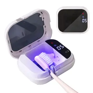 Mellowsen UV-C Toothbrush Sanitizer, Portable Cleaner, Built-In Drying Function，Travel Cover, Magnetic Holder, and Rechargeable Case for Any Size Toothbrush，white