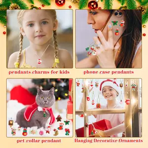 42 pcs Mini Christmas Ornaments, Miniature Resin Christmas Tree Ornaments for Mini Christmas Tree Decorations Hanging Decorative Ornaments Set for Holiday Christmas Decoration Gift for Girls Women
