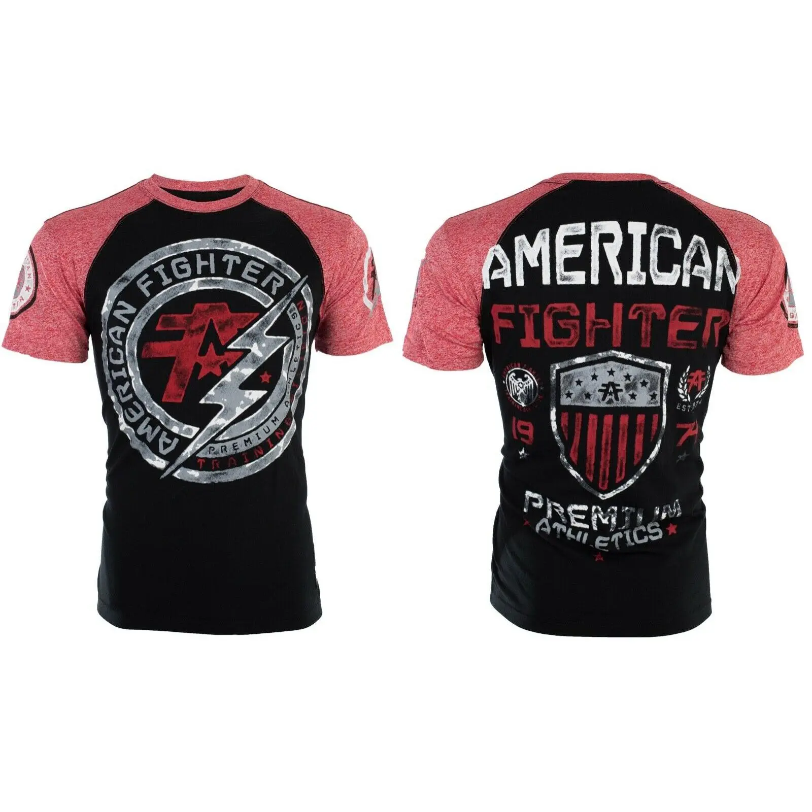 American Fighter Men's Allen Graphic T-Shirt - Casual Cotton Crewneck Short-Sleeve Top with Front&Back Printed Design, Tshirt, Refer to Sizing Chart