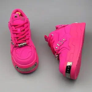 [Thick Platform Sneakers] Unisex Thick Platform Sneakers - PU Upper & Rubber Outsole, Non-Slip Cushioned Shoes with Heightened Sole - All-Season Streetwear, Couple Matching - Bold Red Lace-Up for Everyday, Parties, Hiking - Casual Shoes,