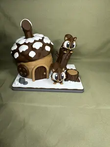 3d printed squirrel play set with house