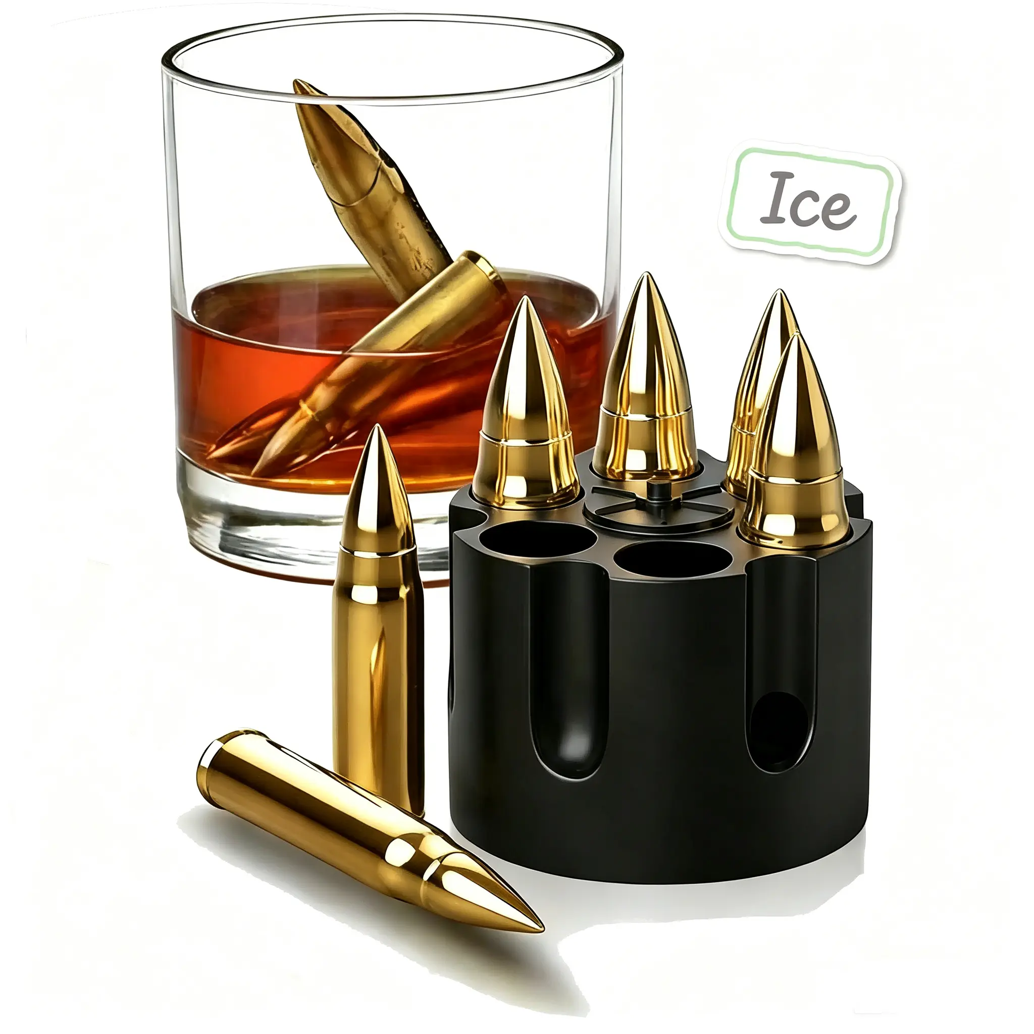 Stainless Steel Ice Cubes Whiskey Stones Set - Bar Utensils for Men Dad - Unique Anniversary Gift Ideas for Retirement Bourbon Man Cave Cool Gadgets, Man Cave Gadgets