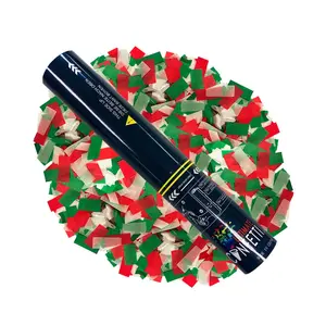 Green, White & Red Tissue Paper - Handheld Confetti POP Cannon (12")