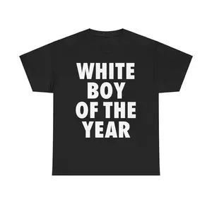 WHITE BOY OF THE YEAR SHIRT - Man Menswear Oversized Tshirt Streetwear Casual Classic Cotton Shortsleeve