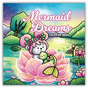Mermaid Dreams Coloring Book: A Magical Collection of Hand-Drawn Pages Featuring Adorable Fuzzy Animal Mermaids Creative Expression Gift Idea Relaxing