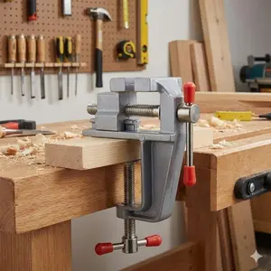 Mini Jewelry Vise Portable Aluminum Adjustable Bench Clamp, Precision DIY Engraving Holder for Jewelry Watch Repair, Lightweight Metal Desktop Tabletop Mini Vice, Model Making & Small Studio Tools