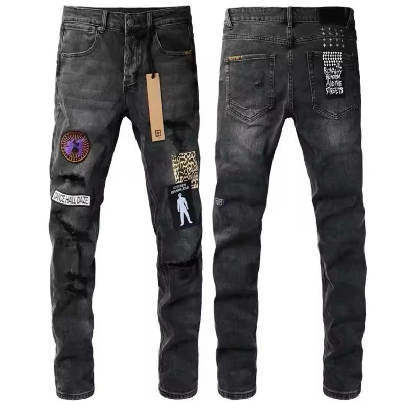 Ksubi Mens Jeans with Distressed Design and Graphic Print Slim Fit Denim Pants for Casual Wear Menswear