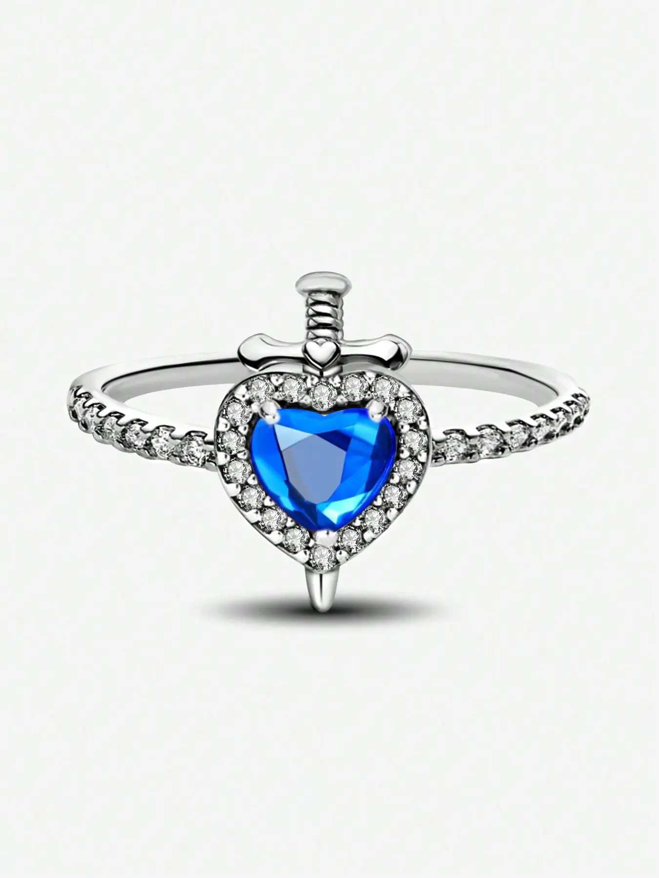 1 PC Heart-shaped Cross Zircon Ring, Heart Cluster Ring for Women Fashion Jewelry for Festival Party Daily Clothing Decor Trendy Exquisite Wedding Engagement Ring Ladies Anniversary Party Birthday Valentine's Day Gift for Girlfriend