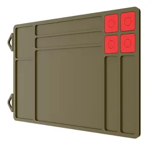 Pistol Gun Cleaning Mat, Thick Gun Cleaning Pad with Magnetic Organizer, Anti-Slip Rubberized Mat, Protective Workbench for Cleaning