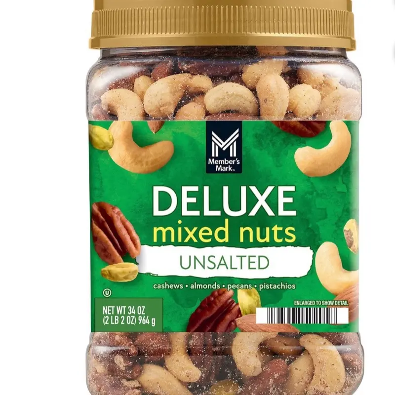 Deluxe Unsalted Mixed Nuts 34 oz Jar - Includes Cashews Almonds Pecans & Pistachios Deluxe Unsalted Mixed Nuts 34 oz Jar - Includes Cashews Almonds Pecans & Pistachios