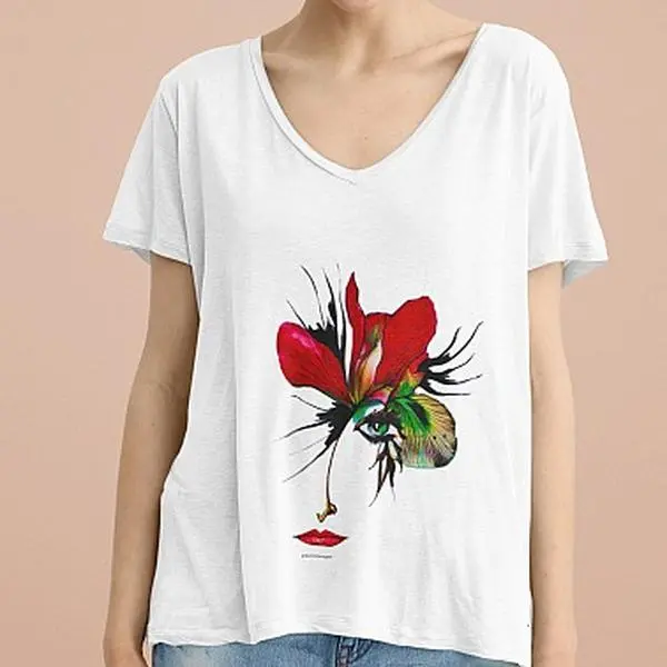 Domingo Unisex Jersey Short Sleeve V-Neck T-Shirt Stylish Breathable Comfy Casual Comfort