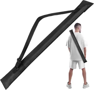 Pool Cue Case for 1/2 Billiard Cue Stick 32 Inches Long Snooker Storage Bag Black High-Density Nylon Adjustable Strap Hook Loop Closure