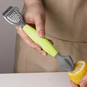 1pc, Kitchen Lemon Peeler, Lemon Zester With Soft Handle, Fruit Reamer, Cheese Grater, Lemon Zester, Citrus Squeezer, Lemon Peeler Grater, Kitchen Tools, Kitchen Accessaries, Bar Supplies