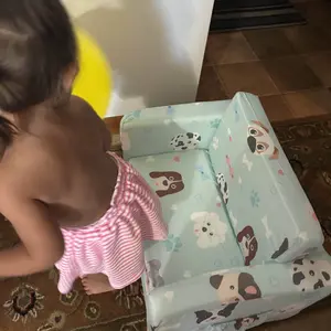 Kids Couch: Super Soft Toddler Sofa Bed Fold Out for Girls and Boys Flip Out Convertible Lounge Chair